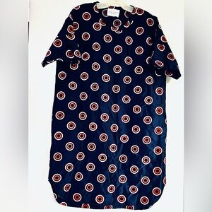 Nikki Chasin Pure Silk Embroidered Polka Dot Dress